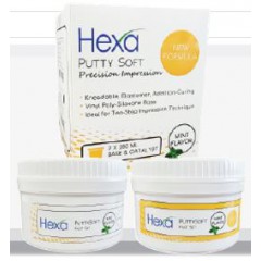 Hexa Dental Hard Putty Regular Set 1 X 290ml Jar Base, 1 x 290ml Jar Catalyst + 2 Putty Scoops (PS-0004)